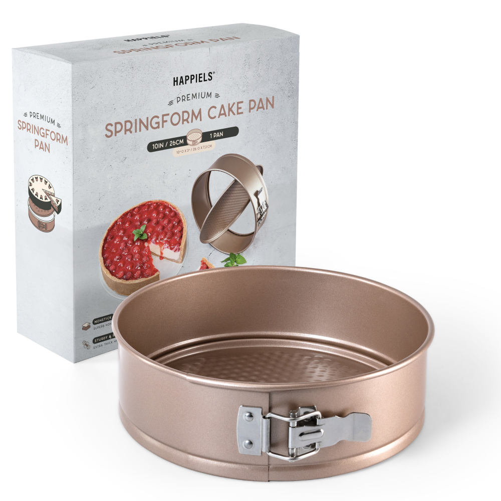 HAPPIELS 10 inch Springform Pan Non Stick Non Toxic, Cheesecake