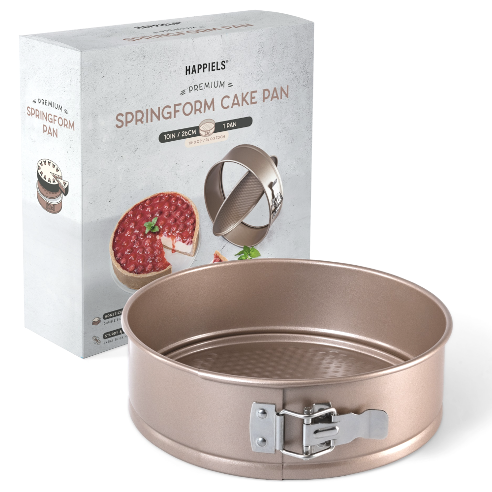 HAPPIELS 10 inch Springform Pan Non Stick Non Toxic Cheesecake Pan Spring Cake Pan