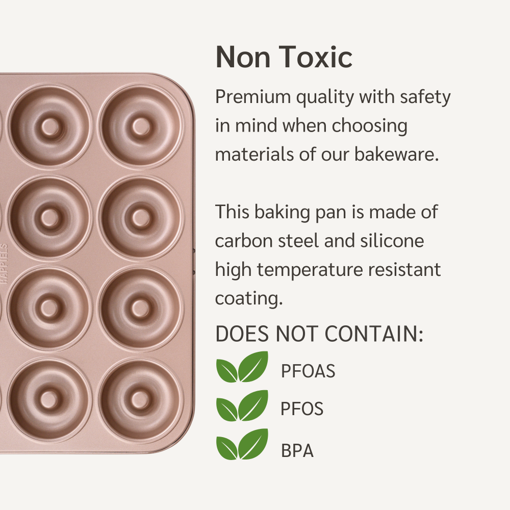 happiels donut pan best top rated nonstick donuts mold molds tin tins tray trays baking nonstick for oven non toxic nontoxic pfoa bpa free without no teflon 12 dozen holes