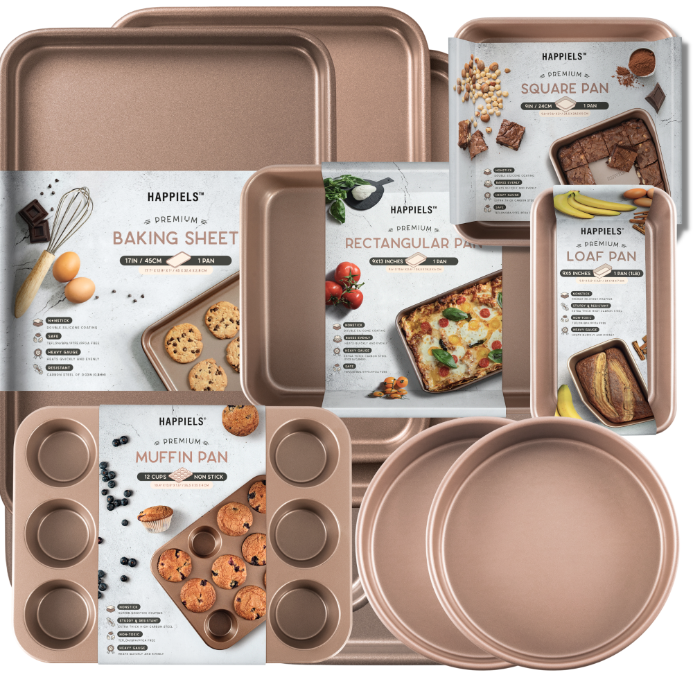 Pan Set Teflon Free Baking Sheet 10-Piece Nonstick Bakeware Set