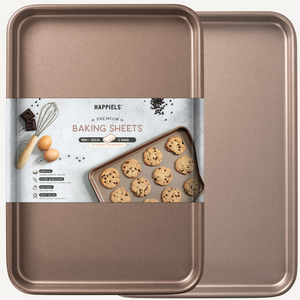 18 x 13 inch inches half baking sheet sheets cookie tray trays nonstick non stick pfoa bpa free non toxic nontoxic happiels