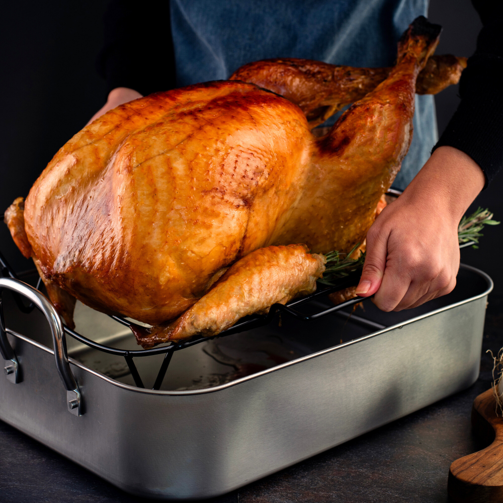 HAPPIELS Nonstick 17x13'' Roasting Pan with Rack Non Toxic