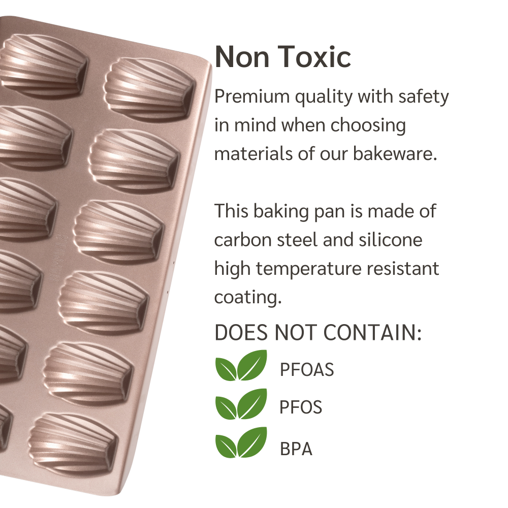 1 Madeleine pan madeleine cookie pans for baking madeleines pan oven cake mold cookie tray baking best tin mould cookies french oven happiels nonstick non stick toxic nontoxic cups well wells cup 24 mold