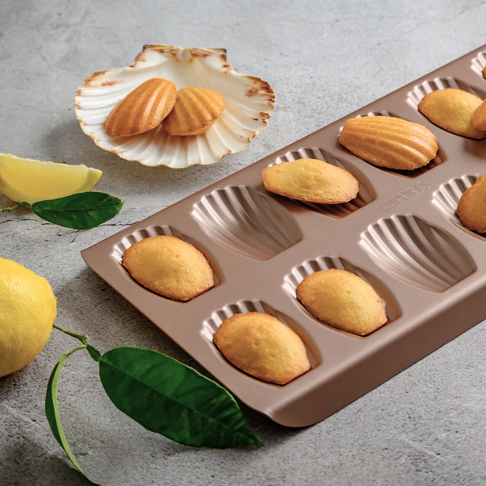 1 Madeleine pan madeleine cookie pans for baking madeleines pan oven cake mold cookie tray baking best tin mould cookies french oven happiels nonstick non stick toxic nontoxic cups well wells cup 24 mold