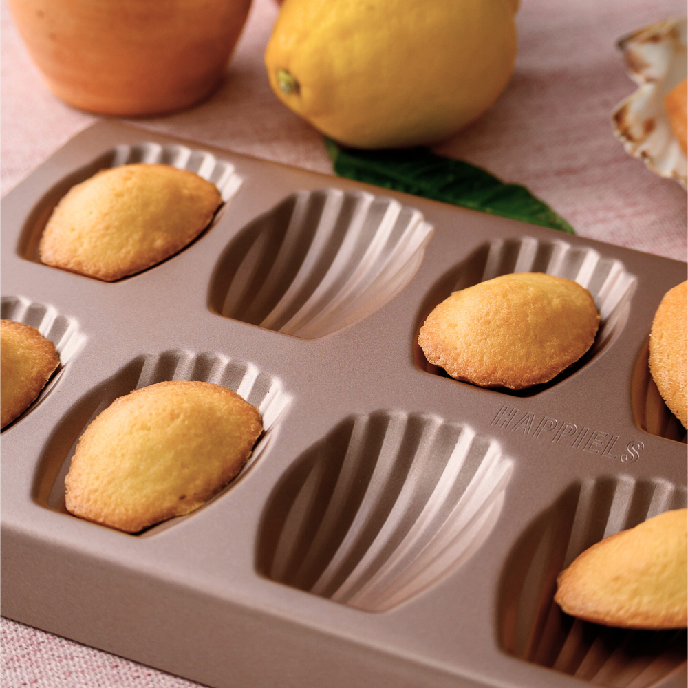 1 Madeleine pan madeleine cookie pans for baking madeleines pan oven cake mold cookie tray baking best tin mould cookies french oven happiels nonstick non stick toxic nontoxic cups well wells cup 24 mold