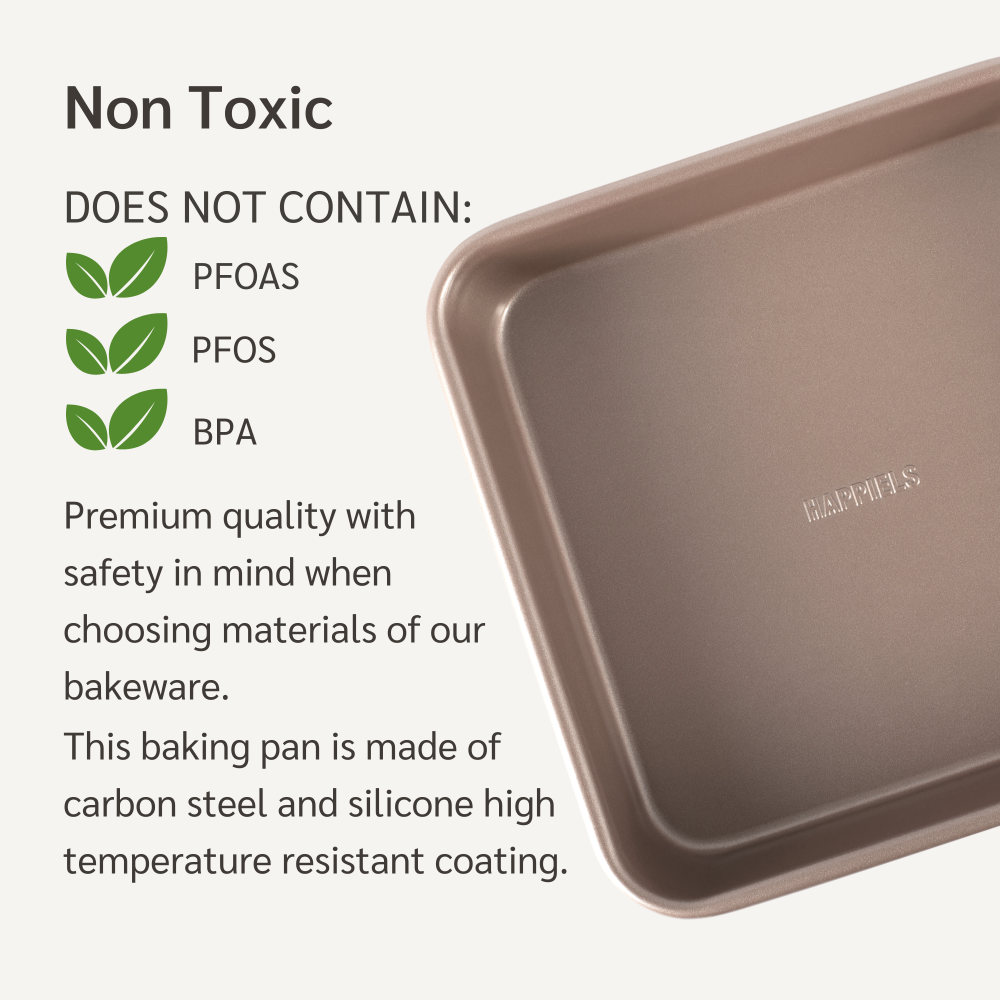 HAPPIELS nonstick PFOA, BPA free 9x13 baking pan non stick toxic 13x9 pans best nontoxic 9 x 13 cake by rectangle happiels 9x 13 9 x13 brownie brownies 9x x9 13x x13 inch in inches