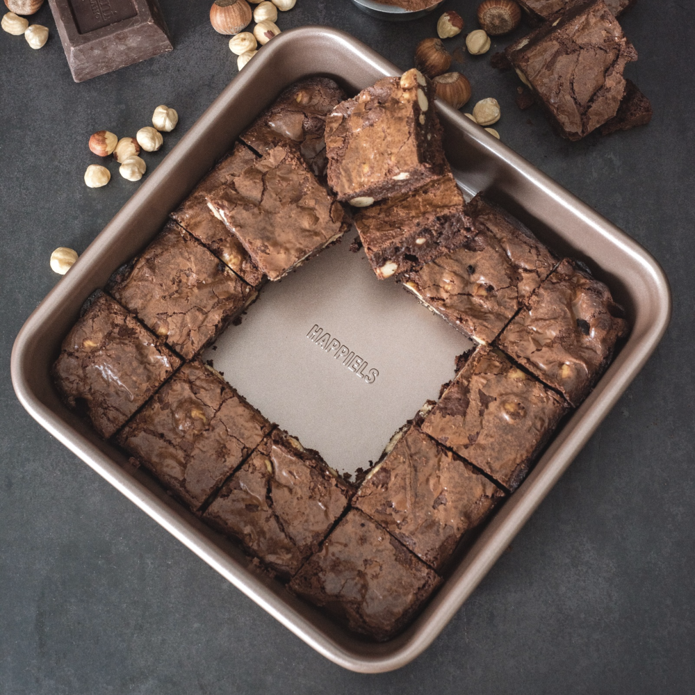 HAPPIELS nonstick PFOA, BPA free 9x9 baking pan non stick toxic 9x 9 pans best nontoxic x9 cake x square brownie 9 x 9 inch inches in 
9x