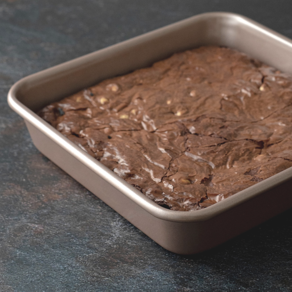 HAPPIELS nonstick PFOA, BPA free 9x9 baking pan non stick toxic 9x 9 pans best nontoxic x9 cake x square brownie 9 x 9 inch inches in 
9x