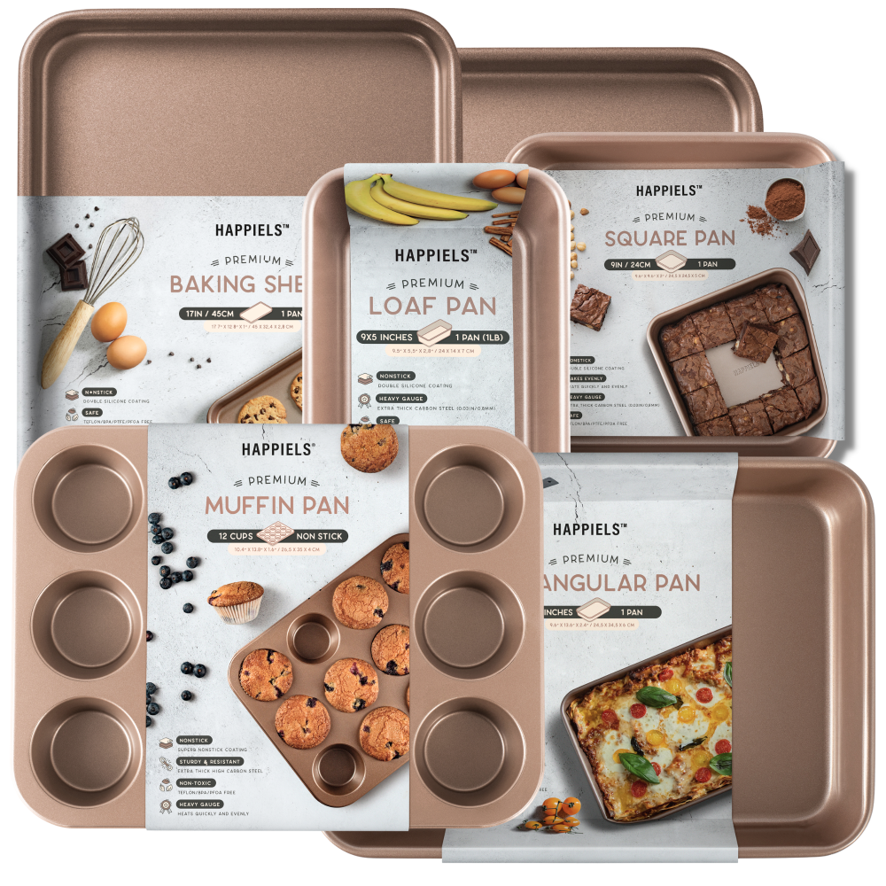 Baking Basics 6-Piece Baking Pans Set with 18'' Sheet Pans – HAPPIELS