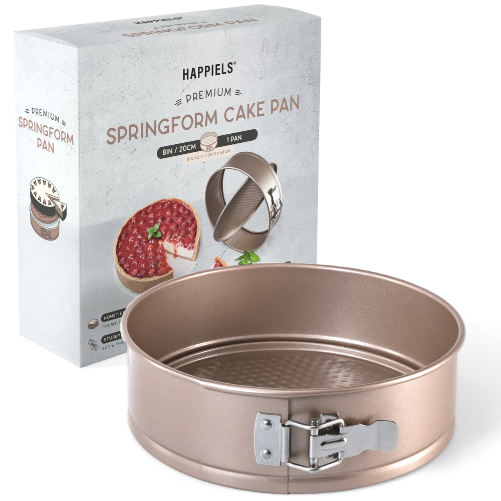 HAPPIELS 8 inch Springform Pan Non Stick Non Toxic Cheesecake Pan Spring Cake Pan