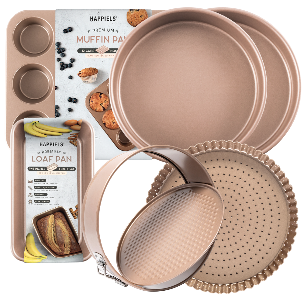 Cake Lover 6 Piece Nonstick Baking Pans Set HAPPIELS