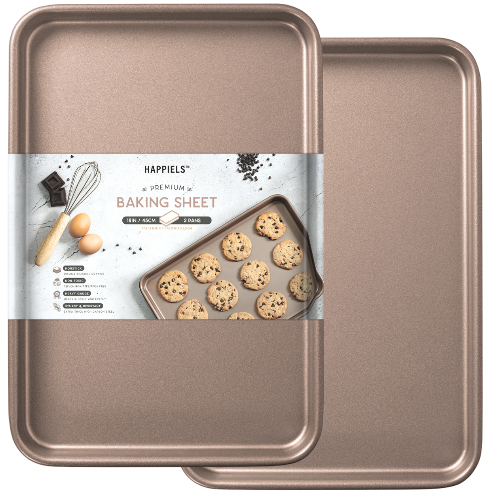 18-inch Half Sheet Pan 2-Pack Nonstick Non-Toxic