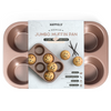 Happiels Jumbo muffin pan, jumbo tin, cupcake best large top rated pans, baking big cake tray, nonstick non stick, toxic, nontoxic, PFOA Free, happiels, tins, trays, for oven, bpa free, carbon steel, 6 cups cup 