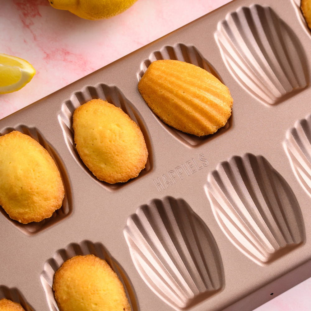 1 Madeleine pan madeleine cookie pans for baking madeleines pan oven cake mold cookie tray baking best tin mould cookies french oven happiels nonstick non stick toxic nontoxic cups well wells cup 24 mold 12 24 2 