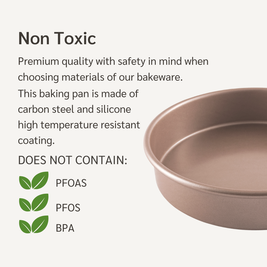 nonstick PFOA, BPA free cake pan non stick toxic round pans best nontoxic layer set of 2 9 circle inch inches 9in 9inch 9inches 