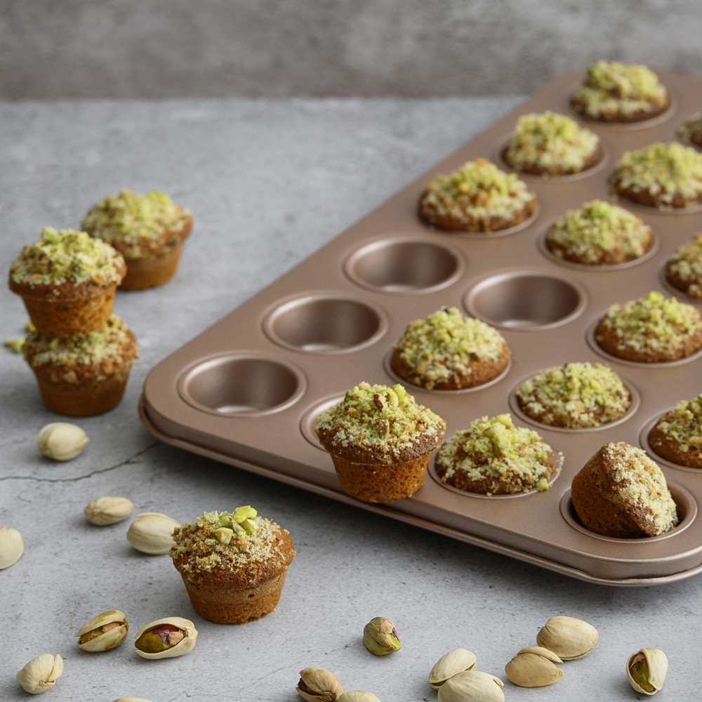 HAPPIELS 24 Cup Mini Muffin Pan Non Toxic Non Stick Cupcake Tin