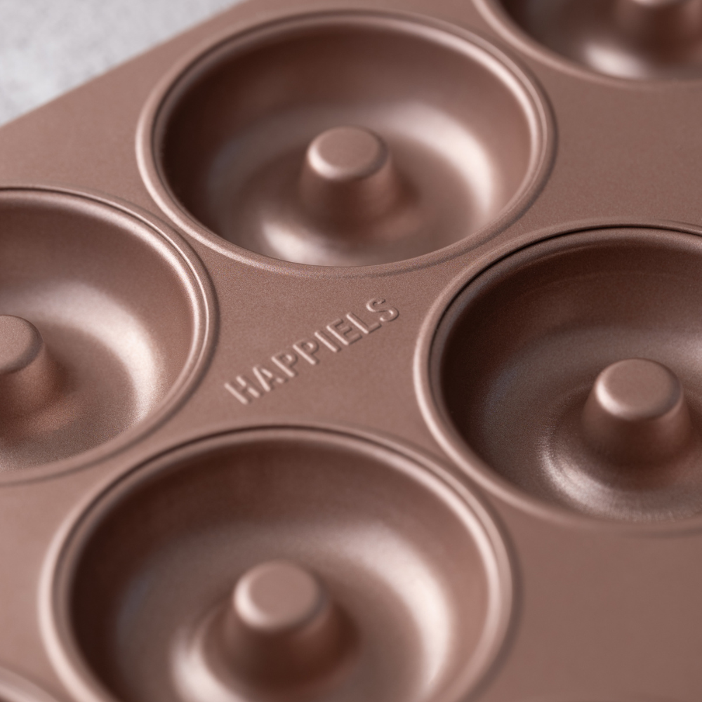 happiels donut pan best top rated nonstick donuts mold molds tin tins tray trays baking nonstick for oven non toxic nontoxic pfoa bpa free without no teflon 12 dozen holes