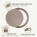 9-inch Tart Pan Perforated Nonstick With Removable Bottom