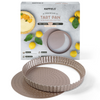 Happiels nonstick PFOA, BPA free tart pan non stick toxic fluted pans best nontoxic perforated mold 9 molds inch removable bottom inches with 9in 9inch 9inches holes tin tins pie quiche 