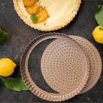 9-inch Tart Pan Perforated Nonstick With Removable Bottom