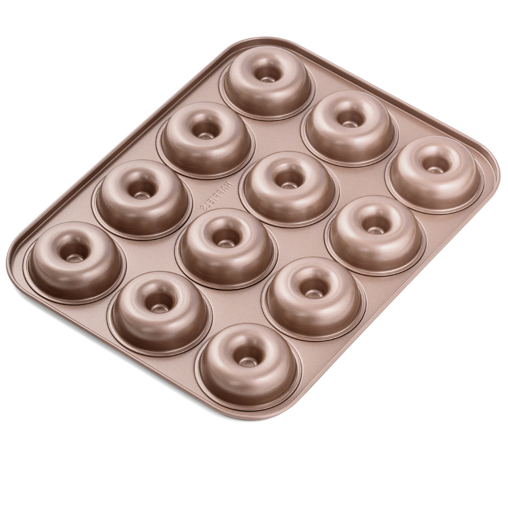 happiels donut pan best top rated nonstick donuts mold molds tin tins tray trays baking nonstick for oven non toxic nontoxic pfoa bpa free without no teflon 12 dozen holes