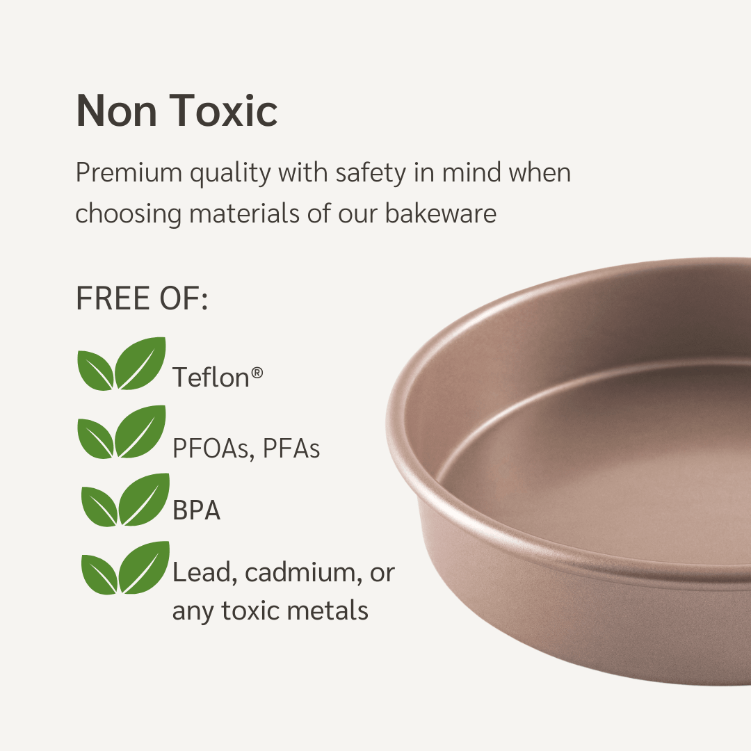 HAPPIELS Non-Toxic Nonstick 8-Inch Round Springform Cake Pan | Cheesecake Leak Proof Non Stick Cake Baking Pans