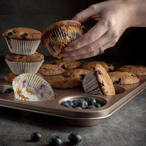 happiels nonstick non-toxic pan baking pans bakeware premium best carbon steel quality muffin cupcake pan tin