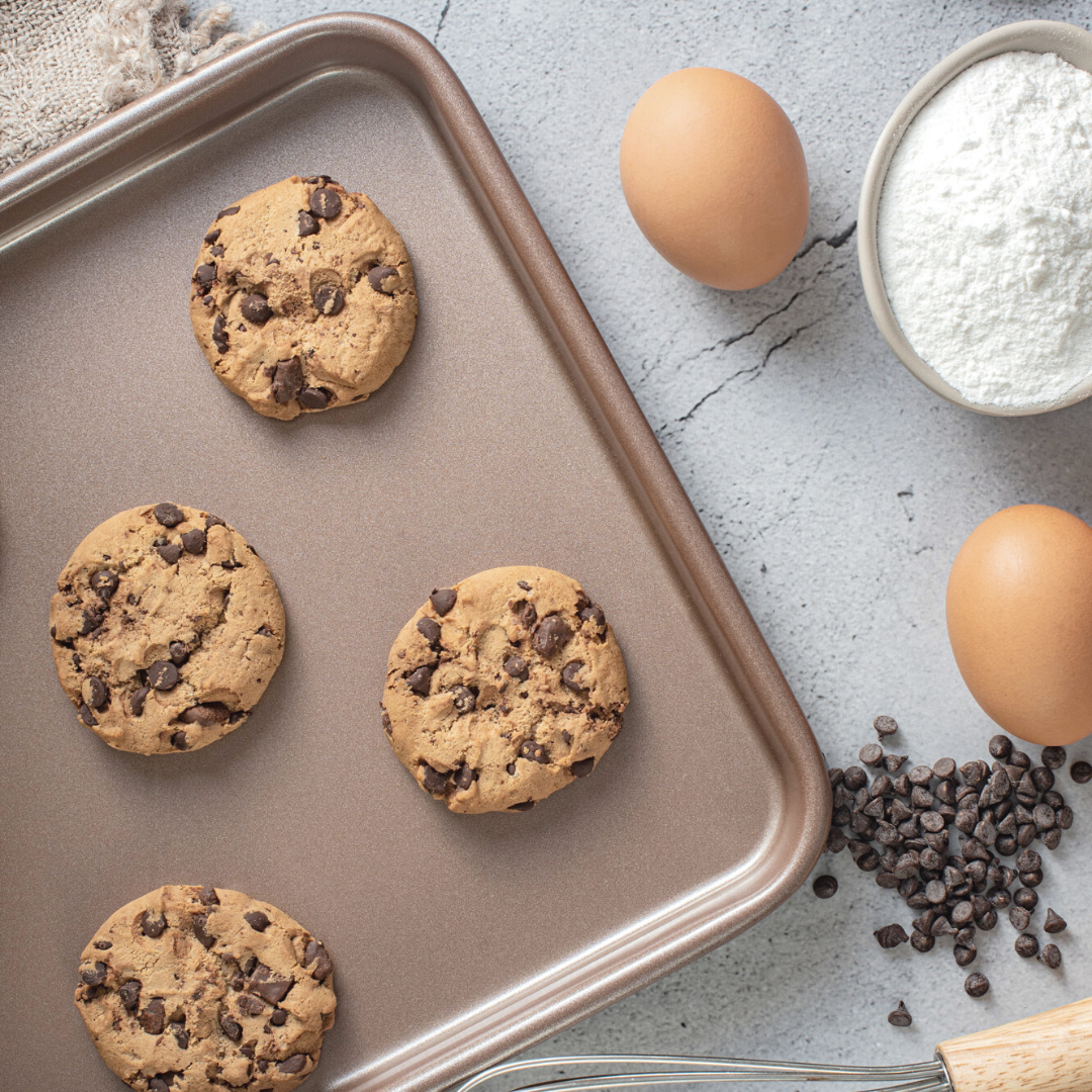 HAPPIELS premium nonstick and non-toxic baking pans. Cookie sheets, baking sheets, cake, half sheet pan, round cake, muffin, loaf  square, brownie PFTE free, bakeware set sets non stick non-stick non toxic nontoxic carbon steel ᚠᛒᛟᛋ 