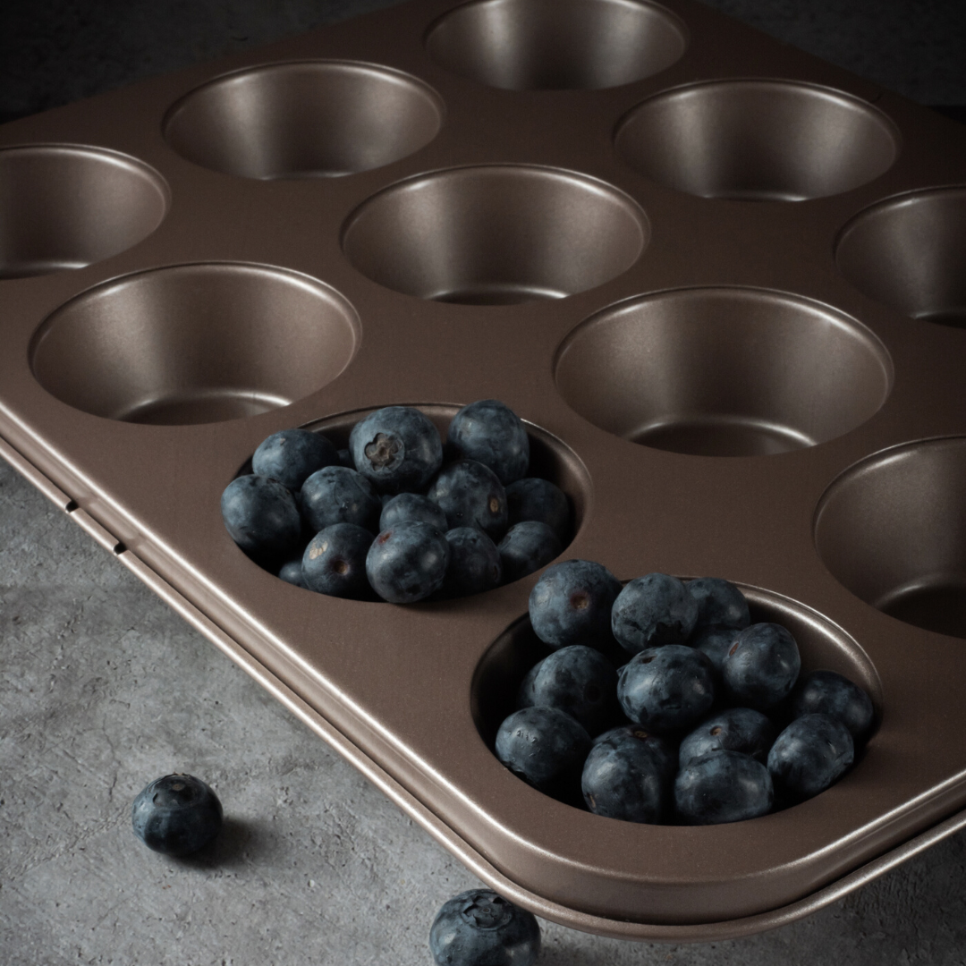 HAPPIELS premium nonstick and non-toxic baking pans. Cookie sheets, baking sheets, cake, half sheet pan, round cake, muffin, loaf  square, brownie PFTE free, bakeware set sets non stick non-stick non toxic nontoxic carbon steel ᚠᛒᛟᛋ 