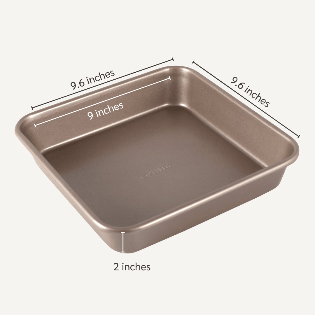 9 inch Square Cake Pan with Lid, Vesteel Non-Stick Stainless Steel  Rectangle Brownies Baking Pan Set of 4, Non-Toxic & Warp Resistant, Rust  Free & Dishwasher Safe (2 Pans + 2 Lids) 
