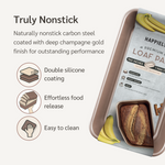 happiels nonstick non-toxic loaf bread pan baking pans bakeware premium best carbon steel quality